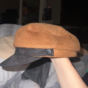 Express Brown and Black Newsboy Cap